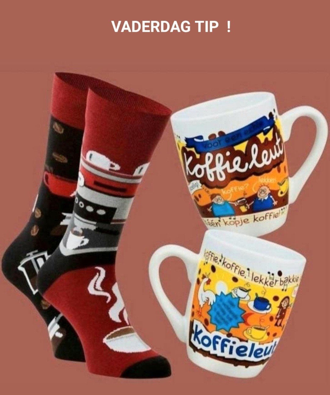 VADERDAG TIP !  KOFFIE SOKKEN + MOK KOFFIE LEUT, Kleding | Heren, Sokken en Kousen, Ophalen of Verzenden, Nieuw