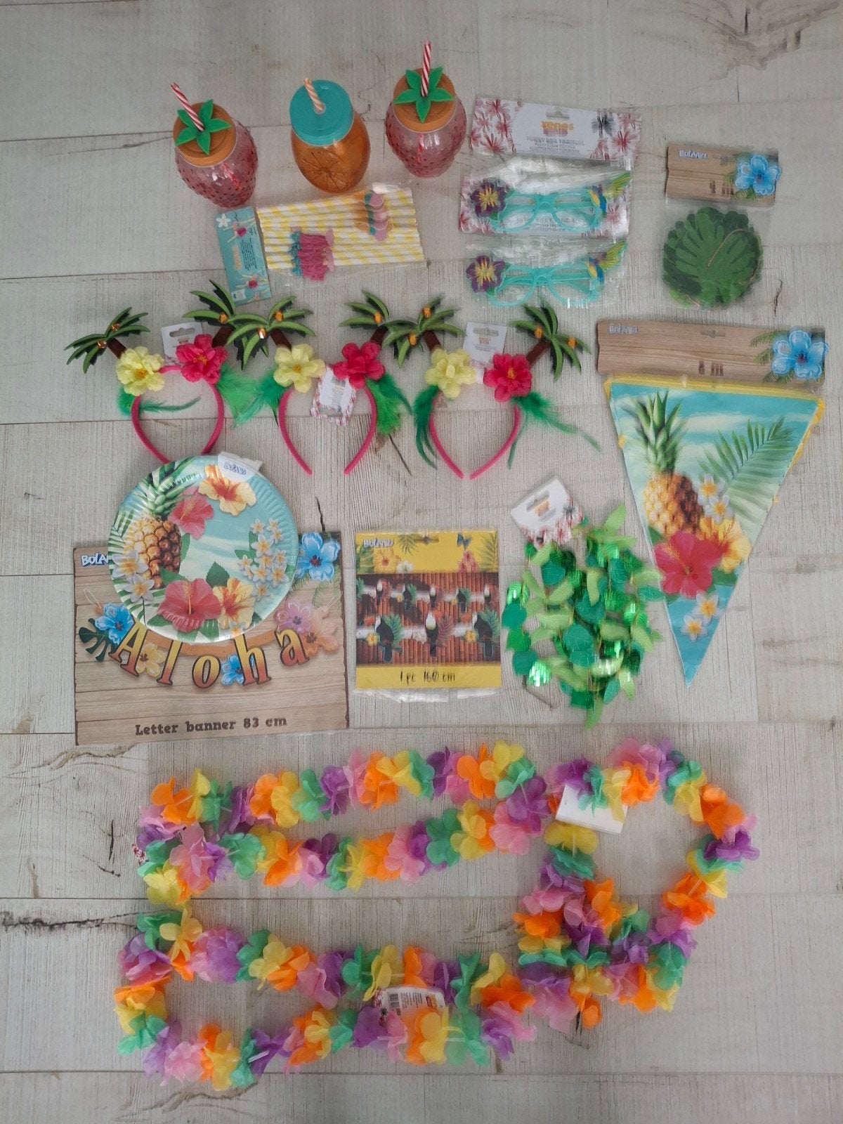 Hawaii / tropisch feestje versiering pakket, Ophalen of Verzenden, Nieuw, Versiering, Verjaardag