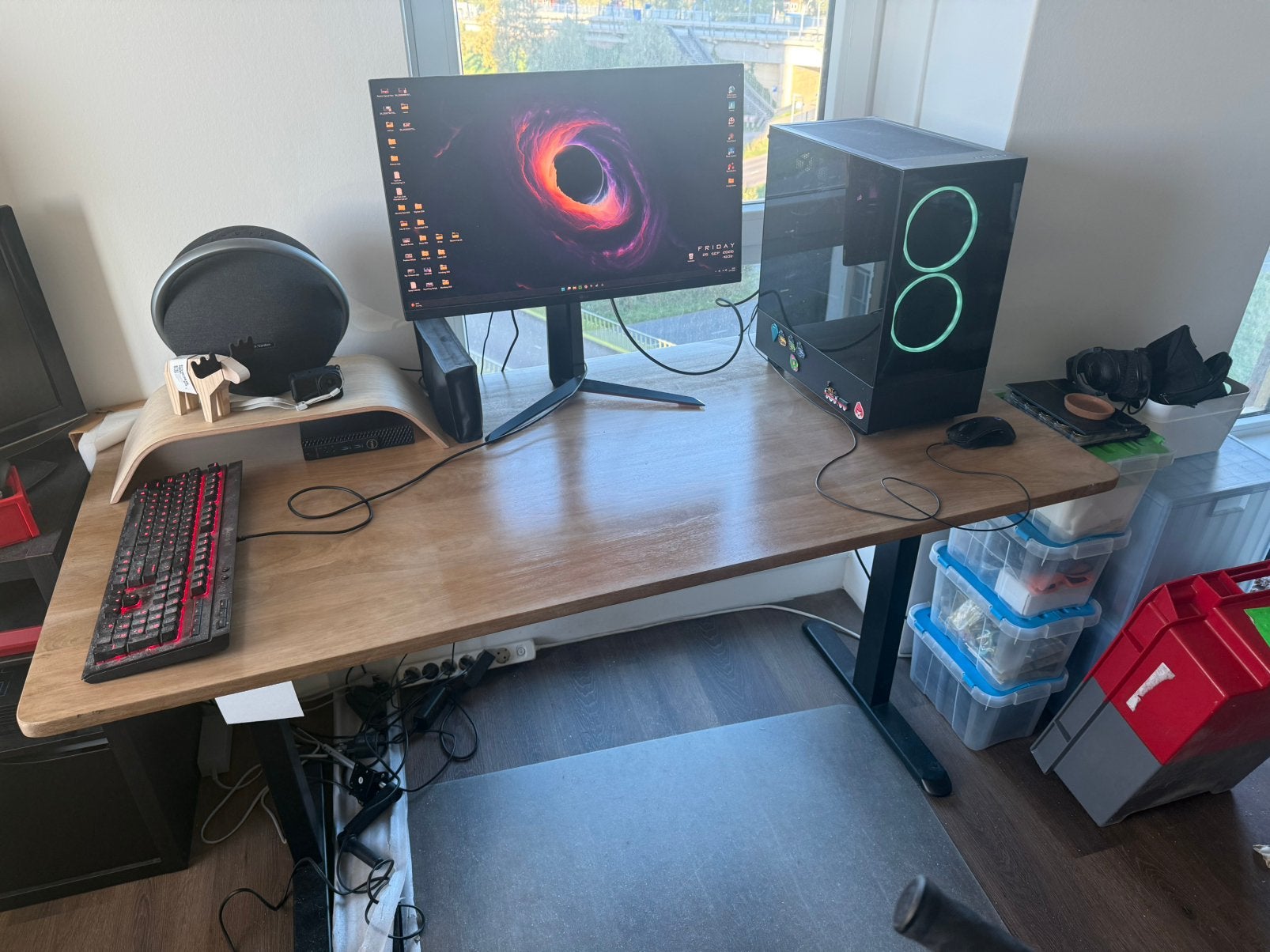 Leen Bakker Homeworx Zit Sta bureau (slechts 2 maanden oud), Zit-sta bureau, 160 cm, Metaal, Ophalen of Verzenden
