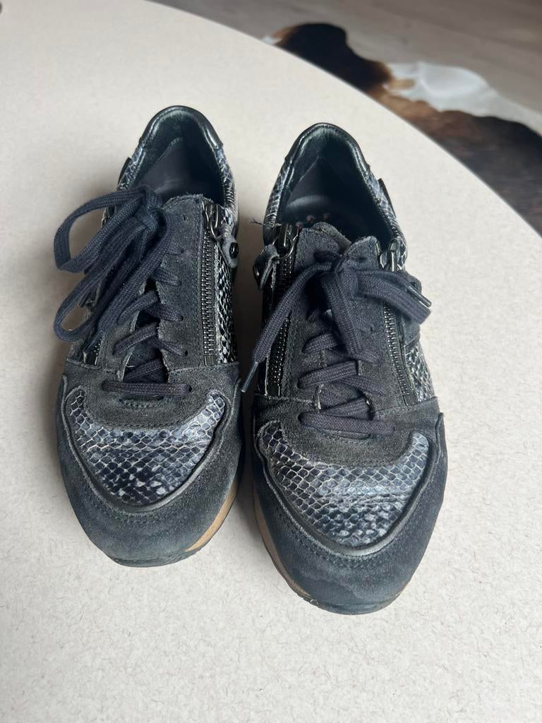 Mephisto Air Relax leren schoenen maat 37 / 4 zwart-grijs, Mephisto, Zwart, Ophalen of Verzenden, Sneakers of Gympen