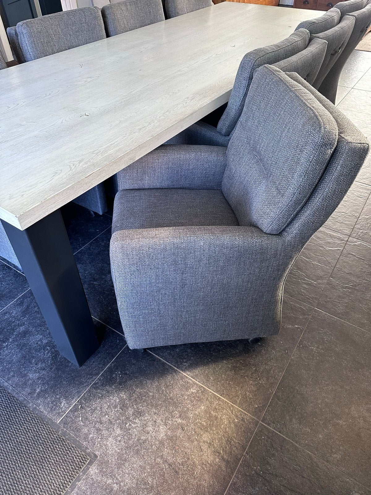 Grote eettafel 300x110x78 cm met 8 stoelen, Huis en Inrichting, Ophalen, Gebruikt, 100 tot 150 cm, 200 cm of meer