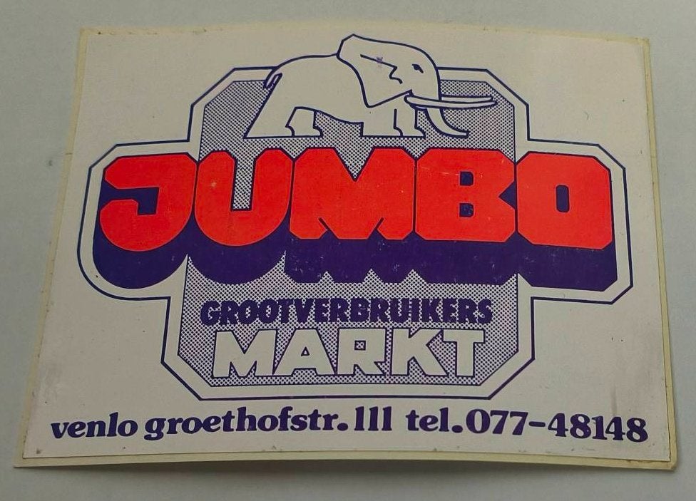 Sticker Jumbo grootverbruikers markt Venlo, Ophalen of Verzenden, Zo goed als nieuw, Bedrijf of Vereniging