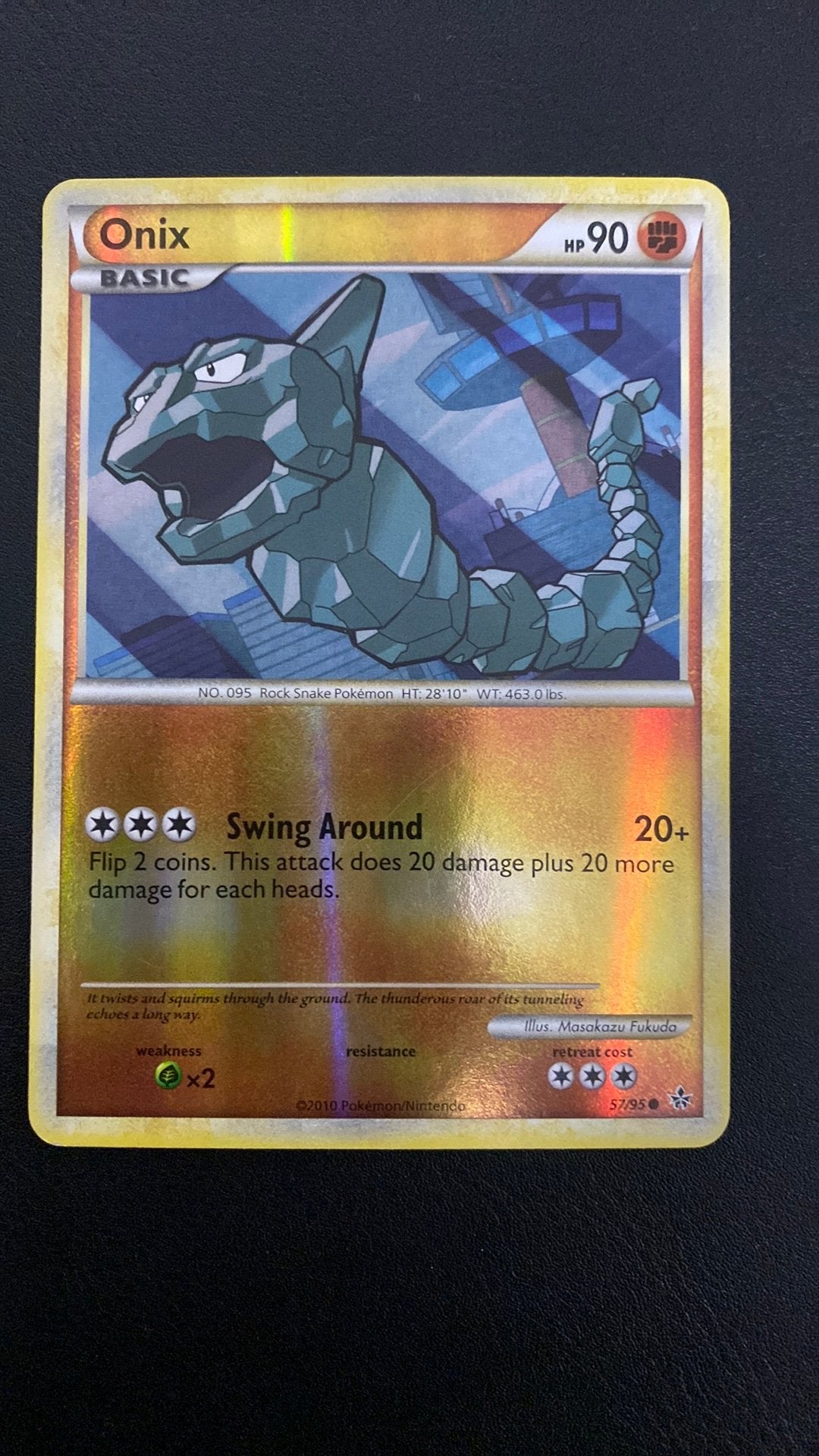 Pokemon onix 57/95 reverse holo unleashed, Ophalen of Verzenden, Gebruikt, Losse kaart