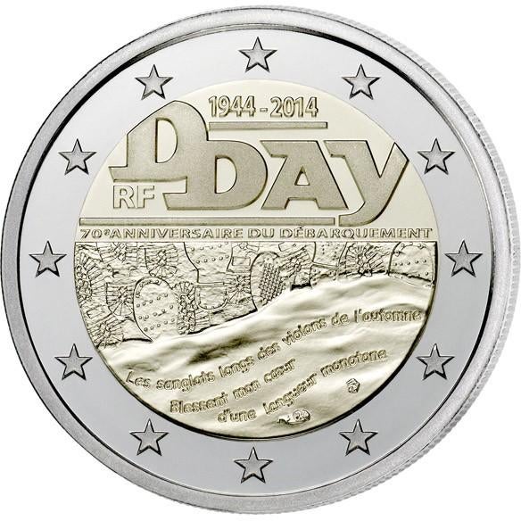 2 euro Frankrijk 2014 - D-Day (UNC), Postzegels en Munten, Ophalen of Verzenden, Frankrijk, 2 euro, Losse munt