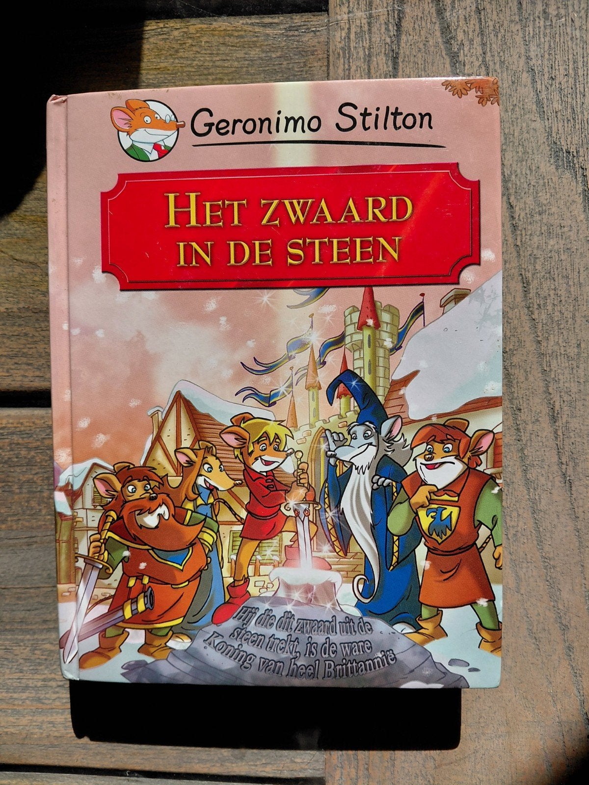 Geronimo Stilton: Het Zwaard in de Steen, Ophalen of Verzenden, Zo goed als nieuw, Geronimo Stilton, Fictie algemeen