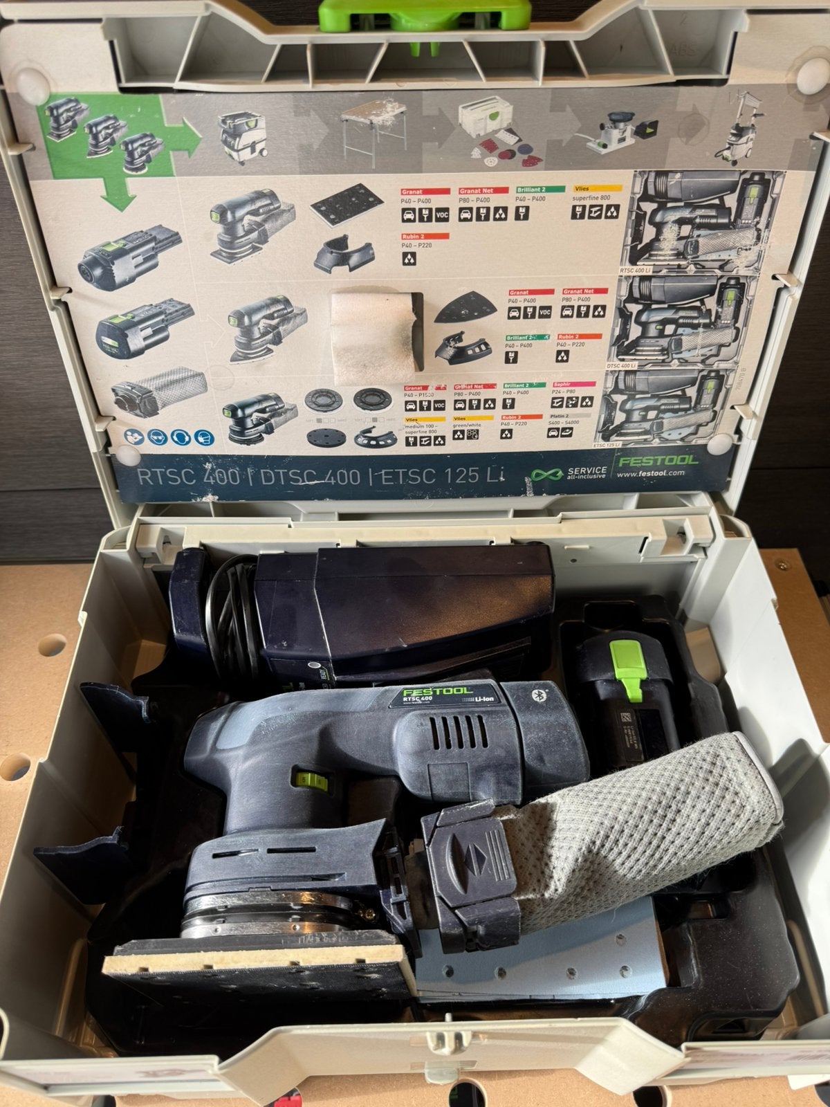 FESTOOL RTSC 400 ACCU SCHUURMACHINE, Ophalen of Verzenden, Zo goed als nieuw, Minder dan 600 watt, Vlakschuurmachine