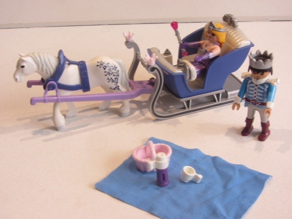 Playmobil Koninklijk paar met paard getrokken arreslee 9474, Ophalen of Verzenden, Gebruikt, Losse onderdelen