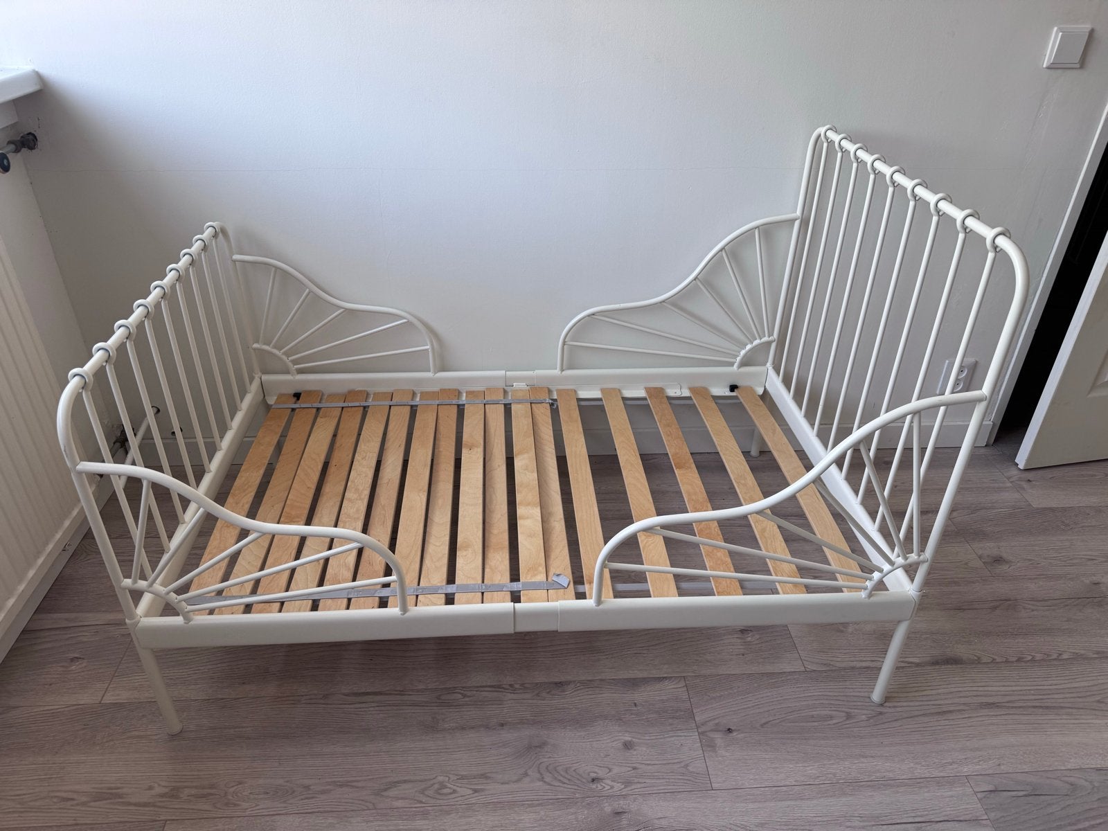 IKEA Minnen meegroeibed wit, Ophalen, Gebruikt, 70 tot 85 cm, Lattenbodem