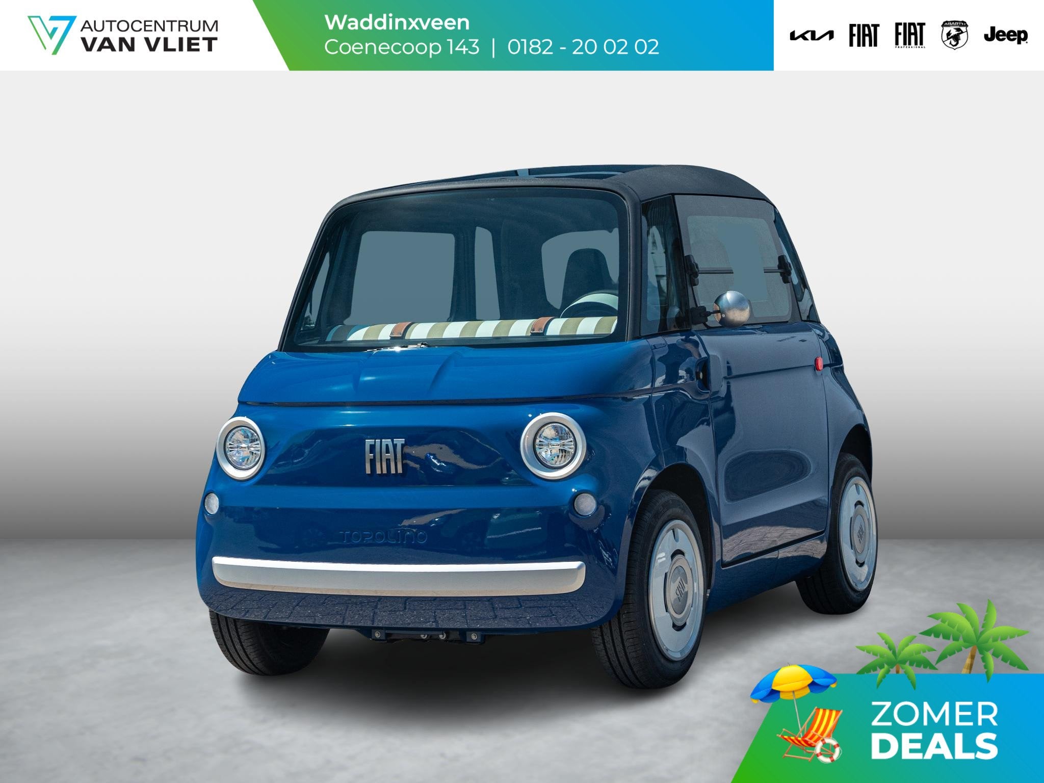 Fiat Topolino Speciale | Uniek | Sapphire Blue | Leder LT St, Auto's, Fiat, 400 kg, Met garantie (alle), Blauw, 75 km