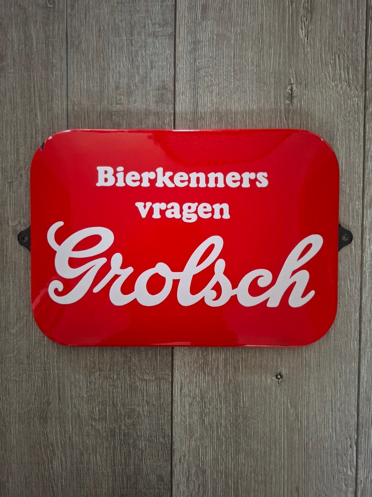 emaille bord grolsch, Verzamelen, Ophalen of Verzenden, Reclamebord, Plaat of Schild, Grolsch