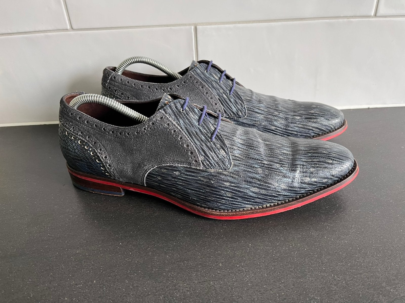 Floris van Bommel herenschoenen maat 9.5 / 43.5, Floris van Bommel, Blauw, Floris van Bommel, Ophalen of Verzenden