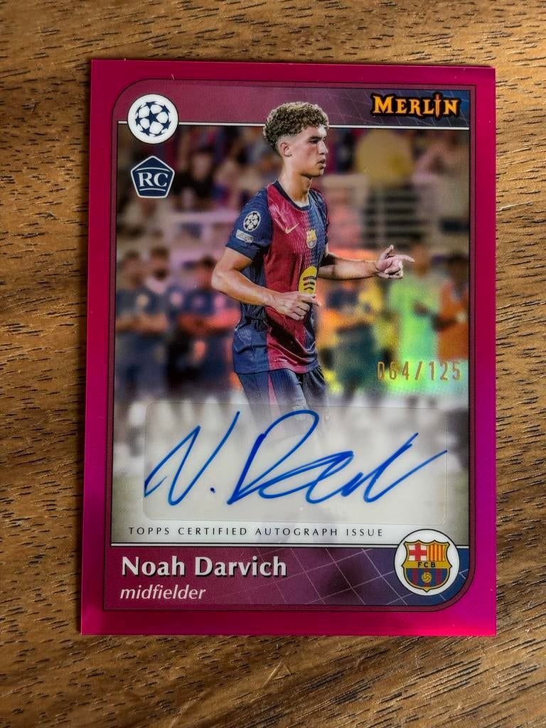 Noah Darvich Autograph Kaart - Topps Merlin FC Barcelona, Ophalen of Verzenden, Nieuw, Buitenlandse clubs, Spelerskaart