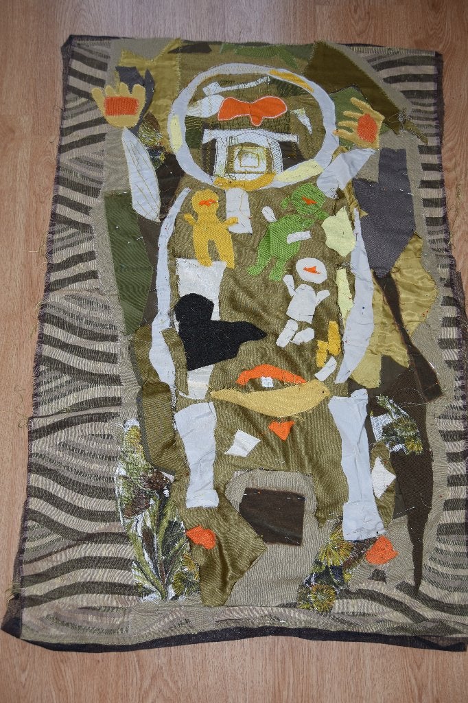Retro wandkleed zwangere vrouw 60s borduren af te maken, Verzenden, Nieuw, Overige typen