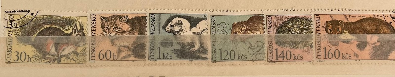 Kaveltje postzegels Tsjechoslowakije; dieren nationaal park, Ophalen of Verzenden, Gestempeld, Dier of Natuur