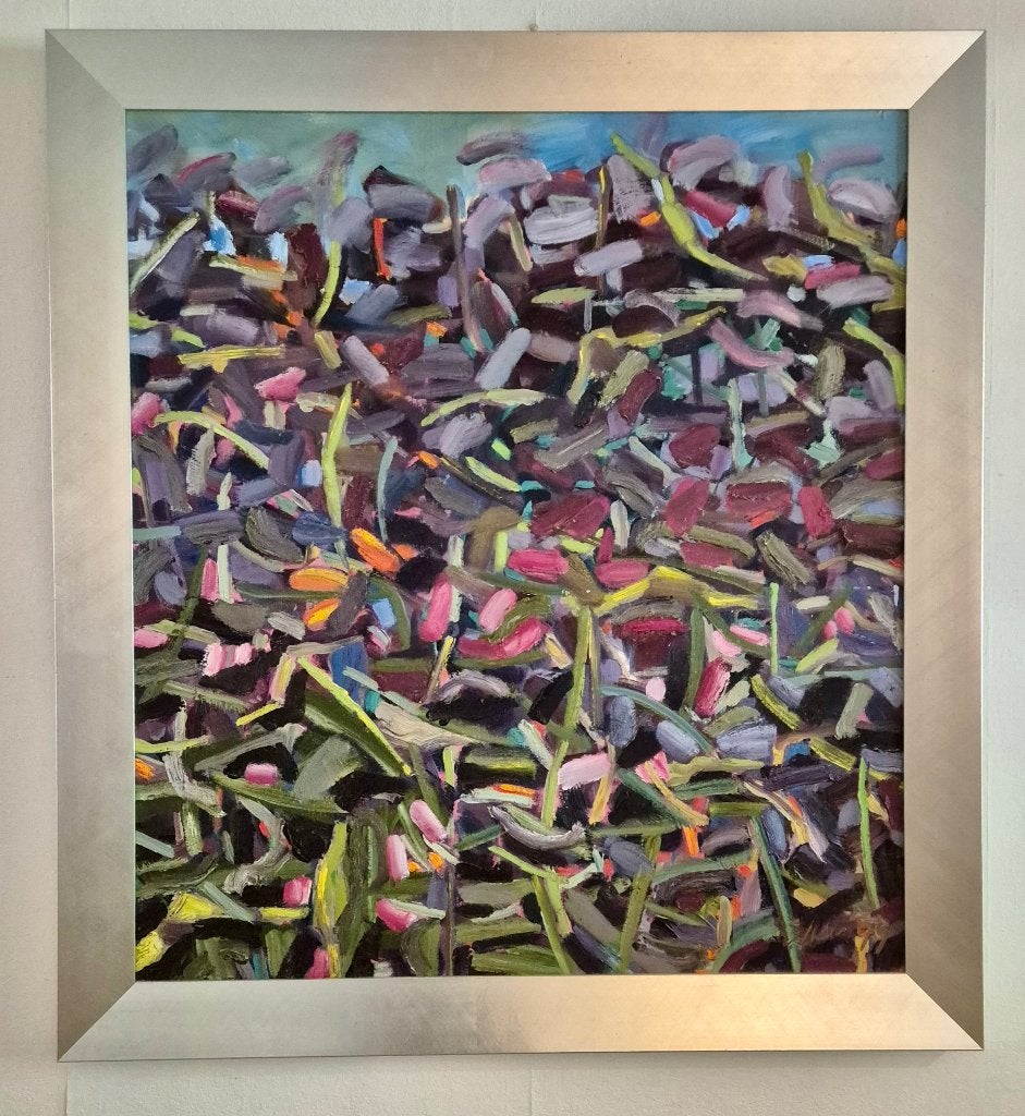 Schilderij Pieter Schotman ‘tulpenafval’ 100x90, Antiek en Kunst, Kunst | Schilderijen | Modern, Ophalen, Acrylverf, Ingelijst
