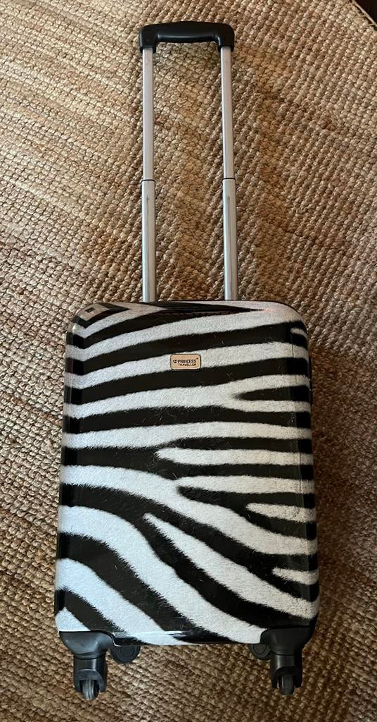 Princess Trolley Koffer Zebraprint met Cijferslot, Gebruikt, Hard kunststof, Slot, Minder dan 50 cm