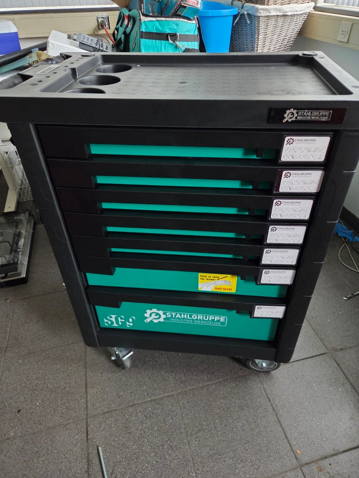 Stahlgruppe Gereedschapswagen met 7 gevulde laden, Ophalen of Verzenden, Zo goed als nieuw, Gereedschapsset, Overige merken