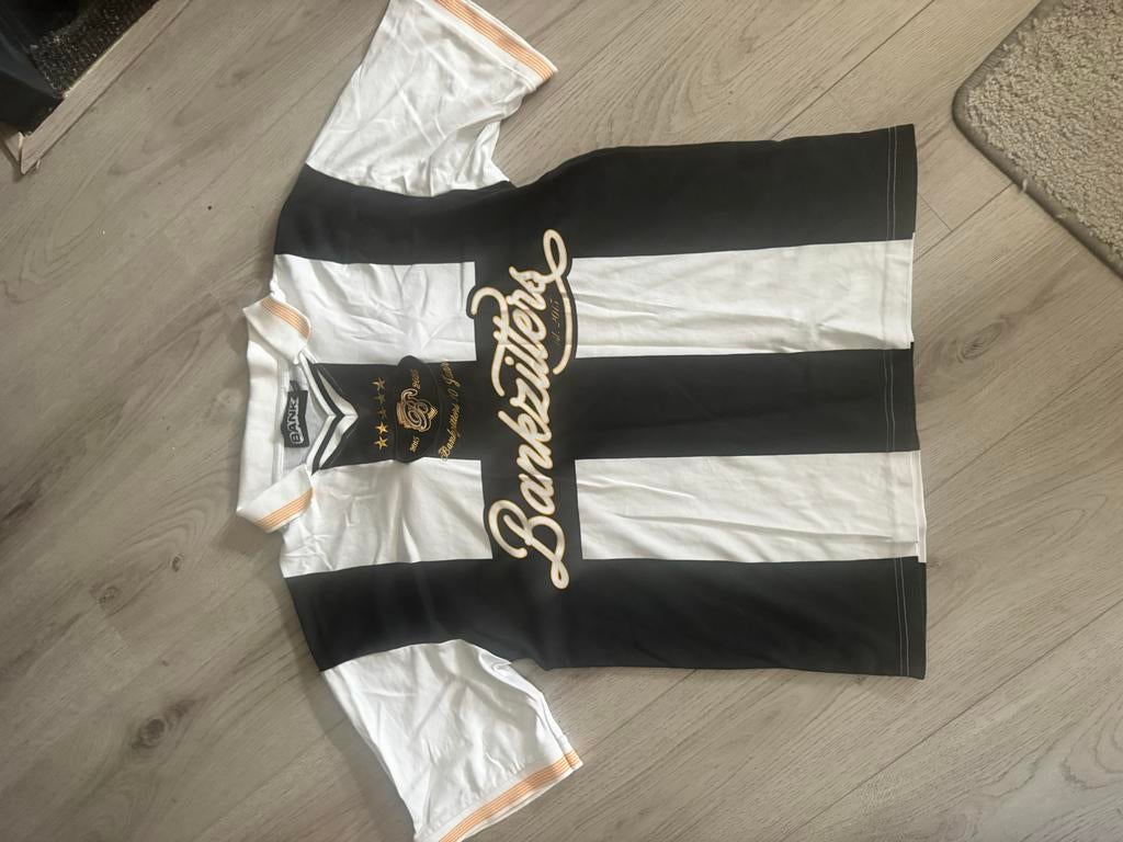 Bankzitters 10 Jaar Jubileum Shirt - Zwart/Wit, Kleding | Heren, T-shirts, Verzenden, Zo goed als nieuw, Maat 52/54 (L), Zwart
