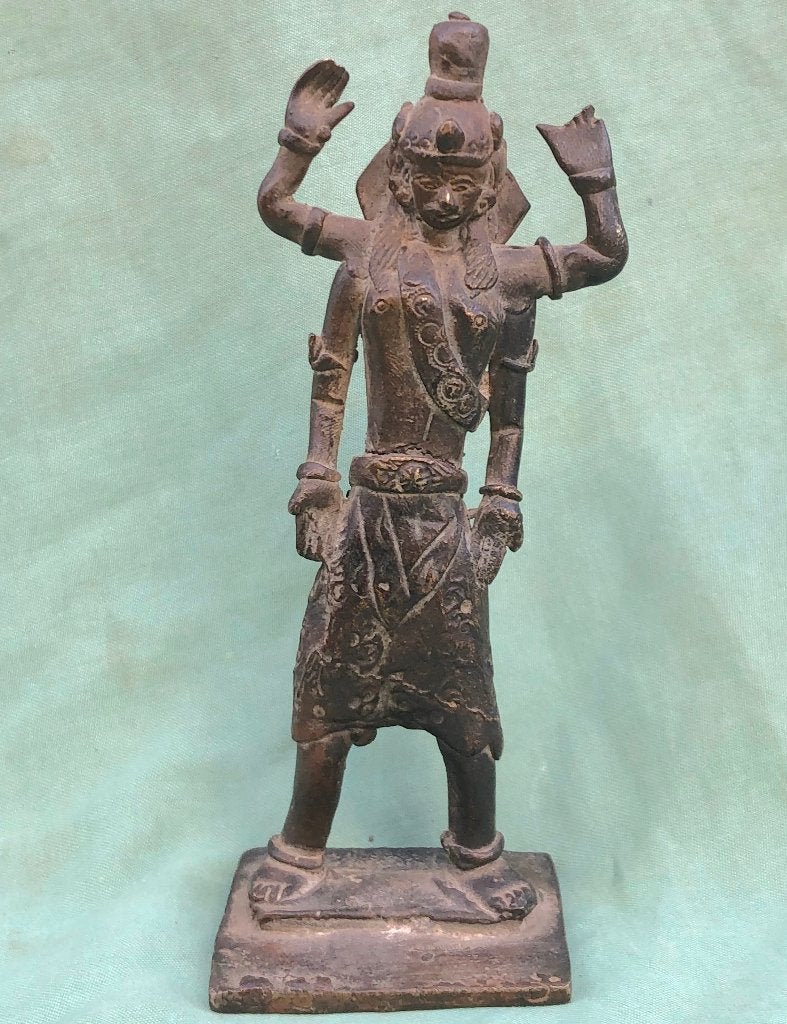 Vintage of antiek beeldje van Shiva Indonesië, Antiek en Kunst, Handgemaakt, Ophalen of Verzenden, 14 cm, Indonesië