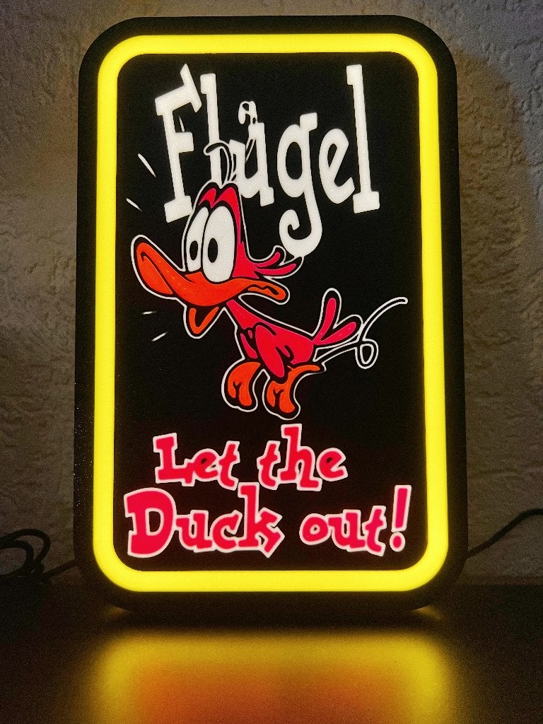 Flugel Let the duck out! lamp, Verzamelen, Ophalen of Verzenden, Nieuw, Lichtbak of (neon) lamp