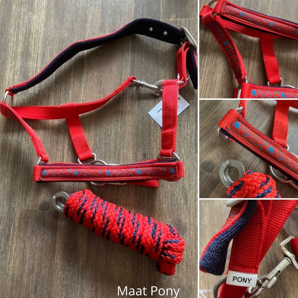 Halster + touw - rood maat pony, Ophalen of Verzenden, Nieuw