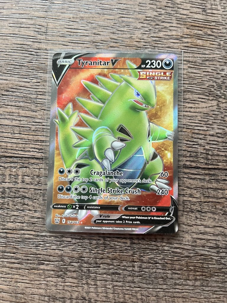 Tyranitar V (BST 154) Pokemon kaart, Ophalen of Verzenden, Zo goed als nieuw, Losse kaart, Foil