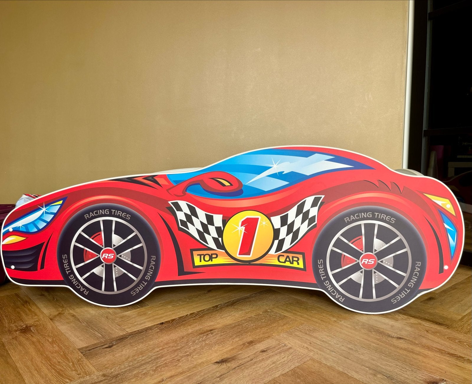 Racing Car Bed for Children – Including Mattress, Ophalen, Gebruikt, 70 tot 85 cm, 140 tot 160 cm