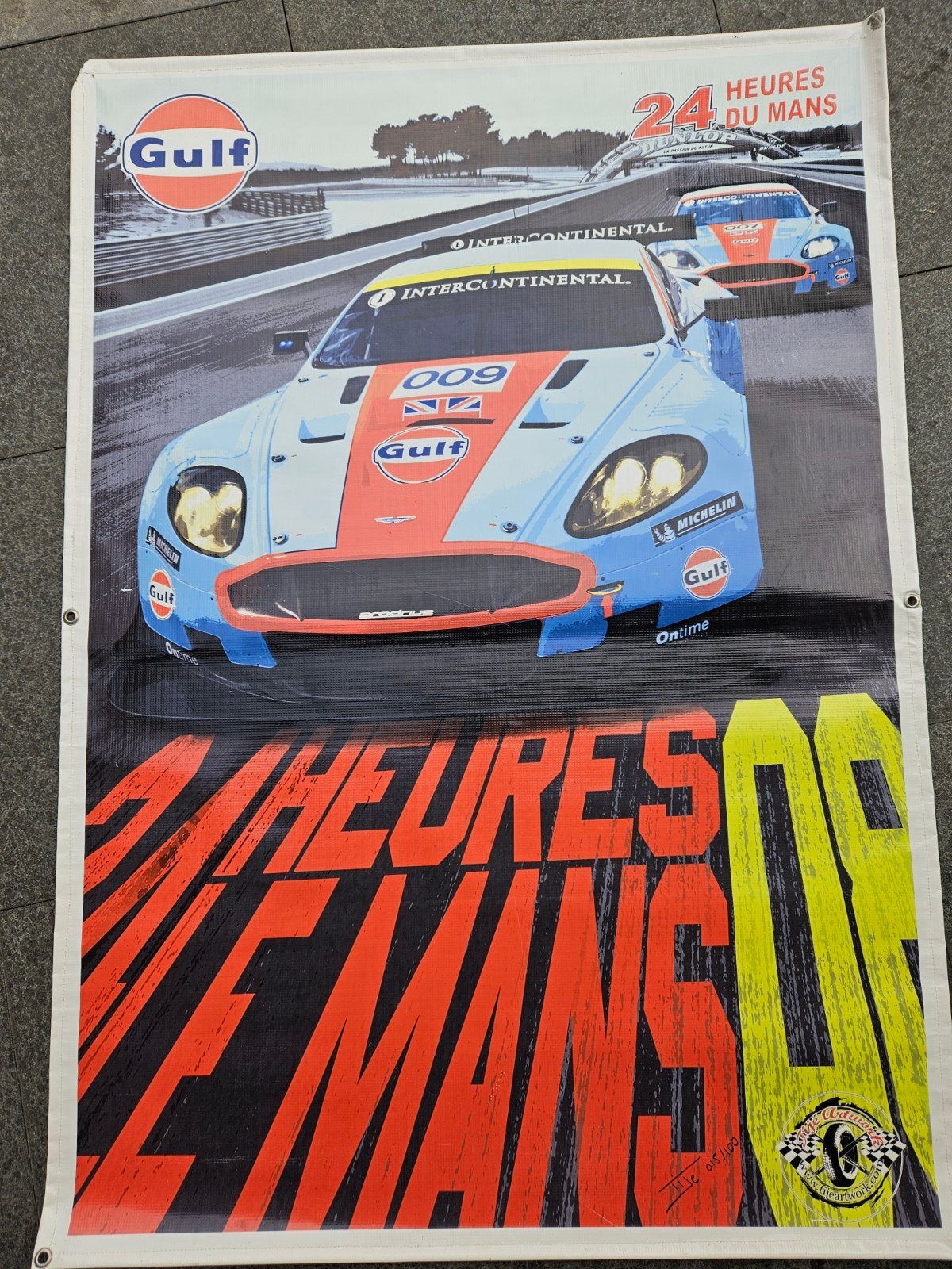 Canvas groot formaat Aston Martin V8 Vantage Le Mans, Ophalen of Verzenden