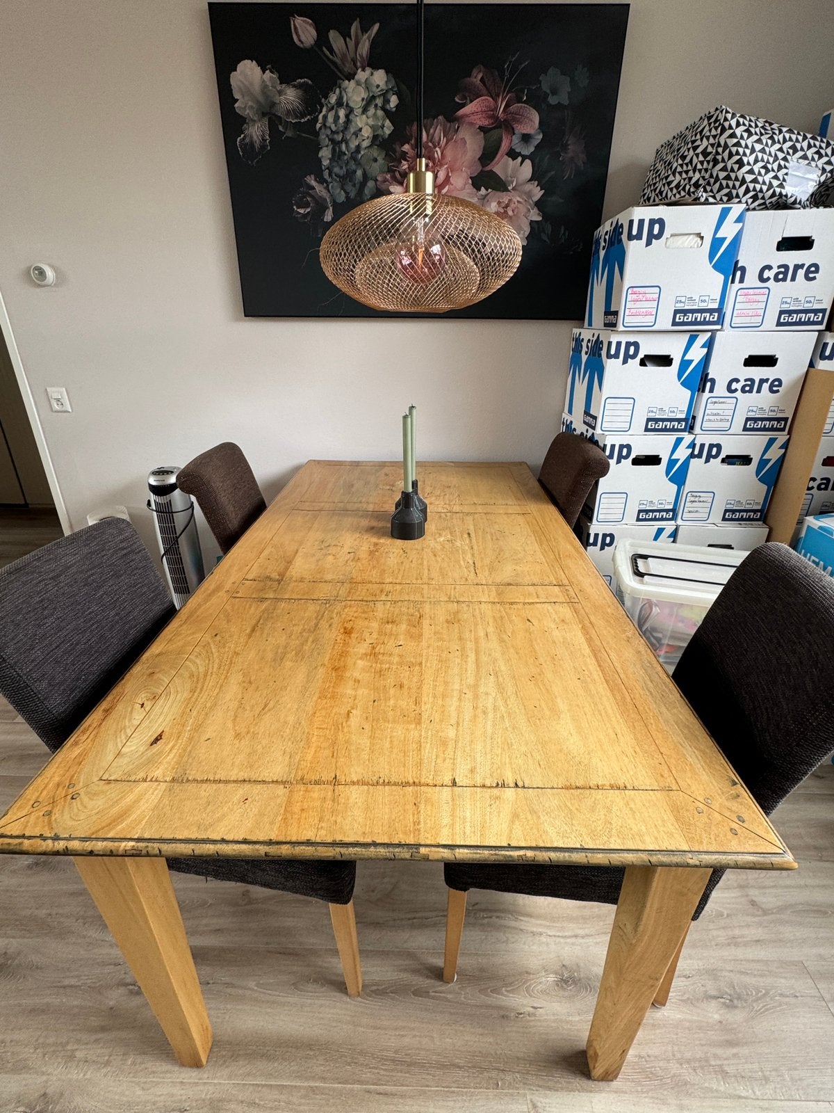 Houten eettafel 190x100x76 cm, Huis en Inrichting, Tafels | Eettafels, Ophalen, Gebruikt, 100 tot 150 cm, 150 tot 200 cm