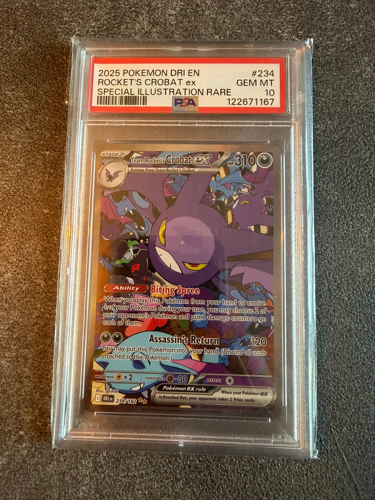 Team rocket’s Crobat 234 Pokémon Destined Rivals PSA 10, Ophalen of Verzenden, Zo goed als nieuw