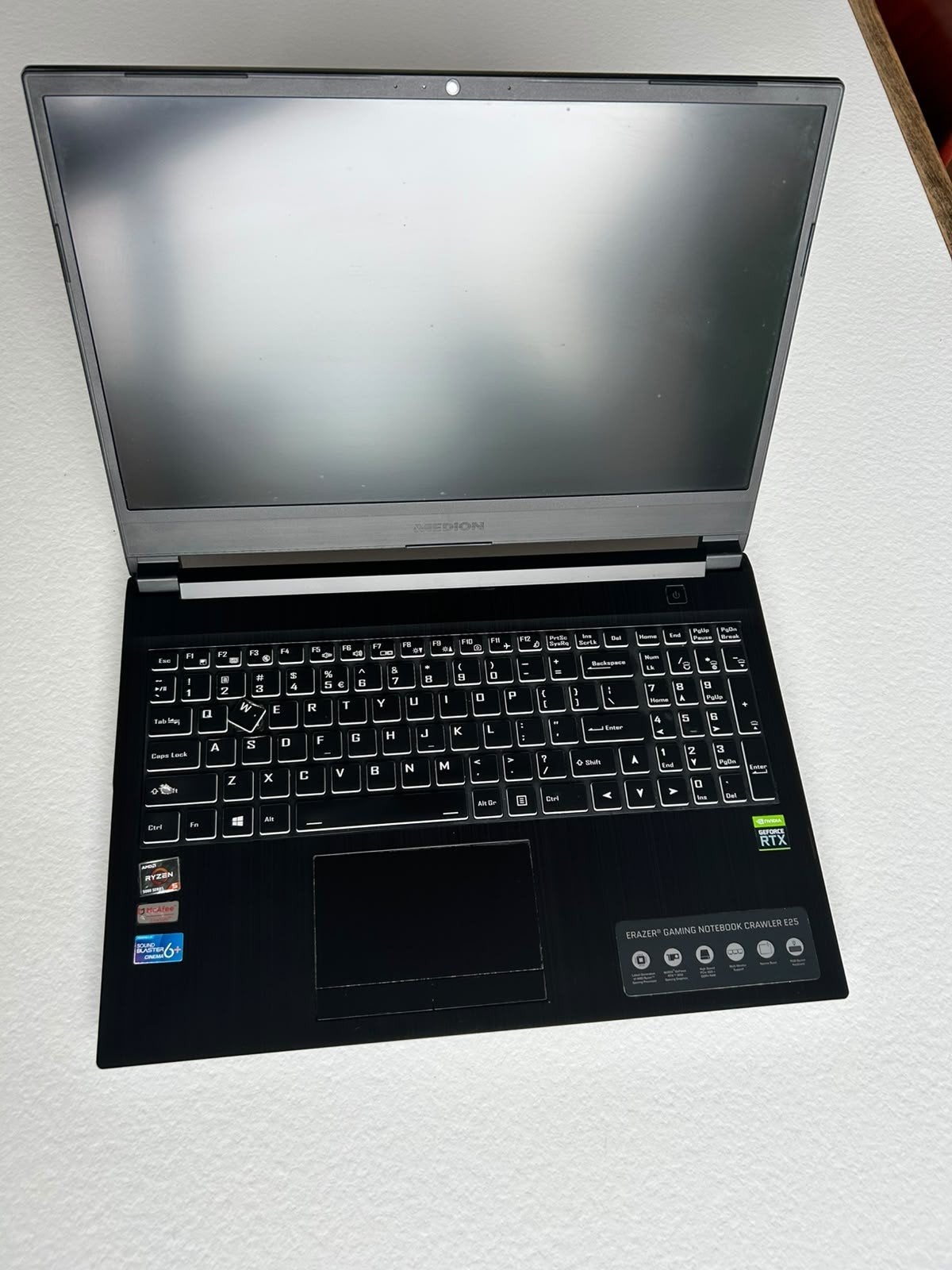 Medion Erazer Crawler E25 Gaming Laptop - AMD Ryzen 5000, Computers en Software, Ophalen, Met videokaart, 8 GB, Zo goed als nieuw