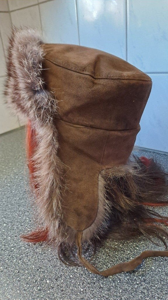 Vintage warme bontmuts/hoed, Kleding | Dames, Onbekend, Zo goed als nieuw, Onbekend, Onbekend