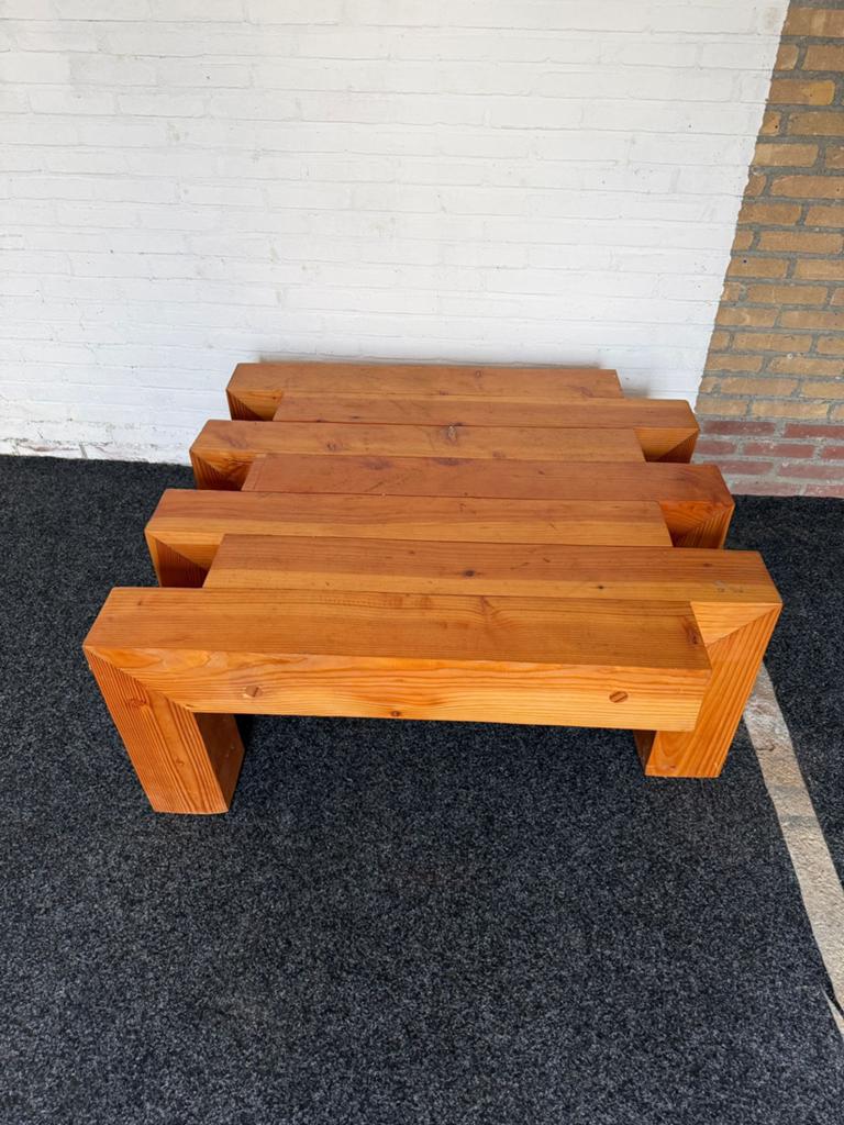 Buitentafel/salontafel douglashout, Ophalen, Zo goed als nieuw, Vierkant, Hout