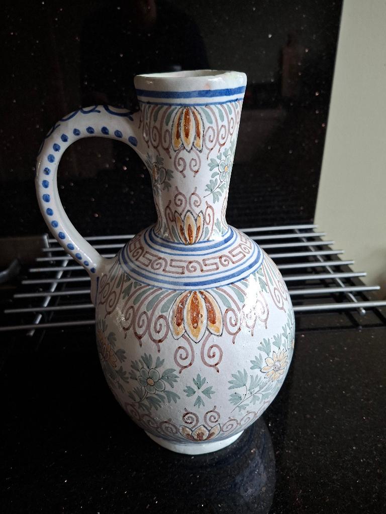 Antieke vaas 100 jaar  Delfts aardewerk  75 euro, Ophalen