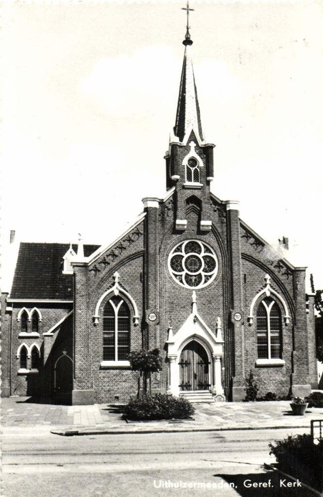Uithuizermeeden, Geref. Kerk - 1972 gelopen, Verzamelen, Ophalen of Verzenden, 1960 tot 1980, Gelopen, Groningen
