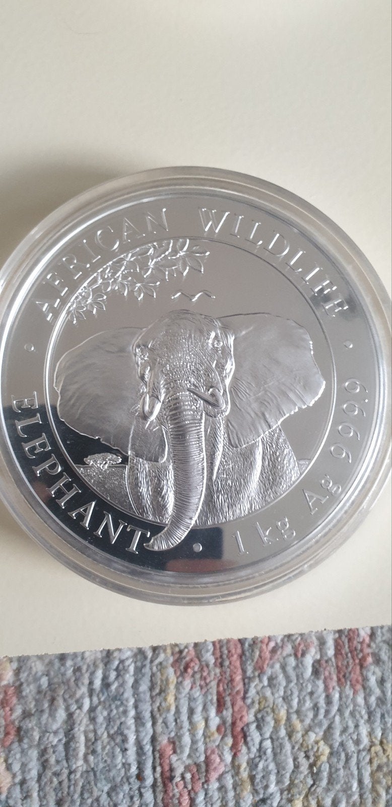 1 kg Zilveren Somalië olifant Munt, Ophalen, Centraal-Azië, Losse munt, Zilver