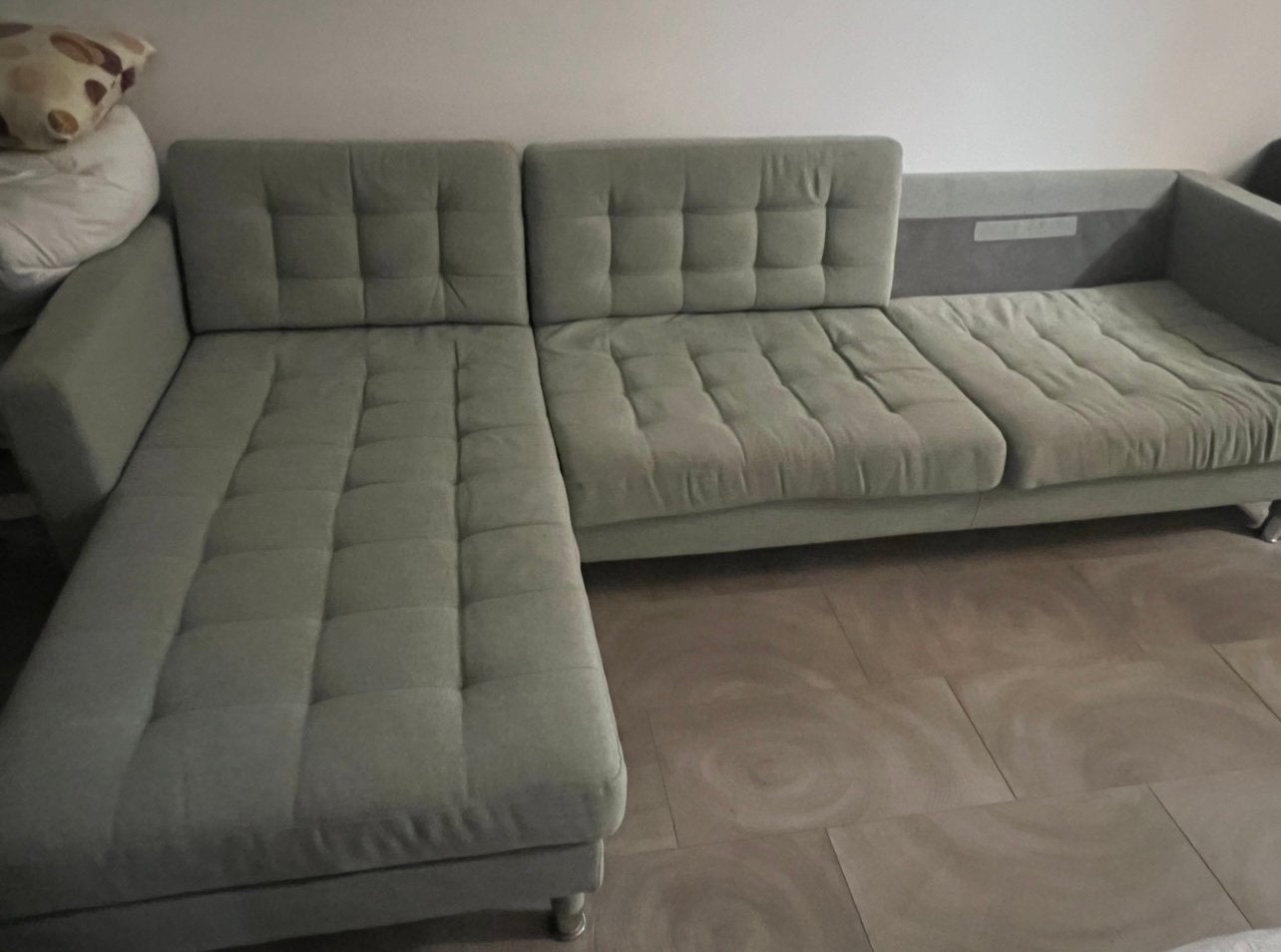 IKEA Landskrona 3-zitsbank (mist rugleuning), Huis en Inrichting, Ophalen, Gebruikt, Driepersoons, Rechte bank