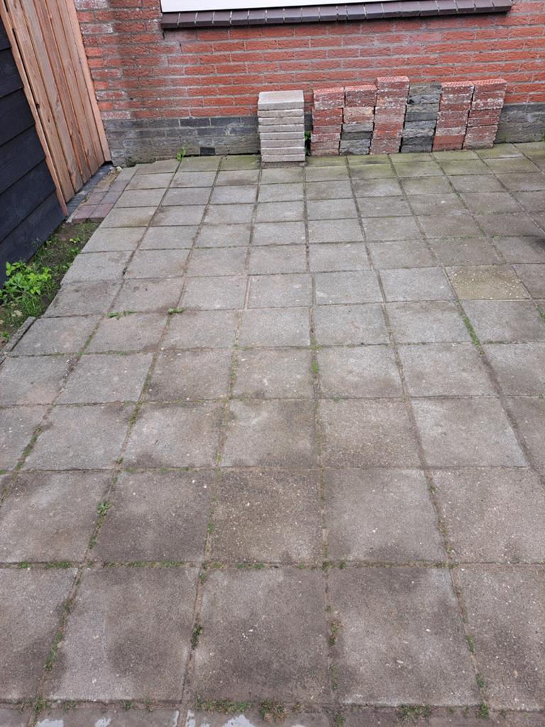 Gratis 30 m2 stoeptegels 30x30 cm., Tuin en Terras, Ophalen, Gebruikt, Beton, Terrastegels
