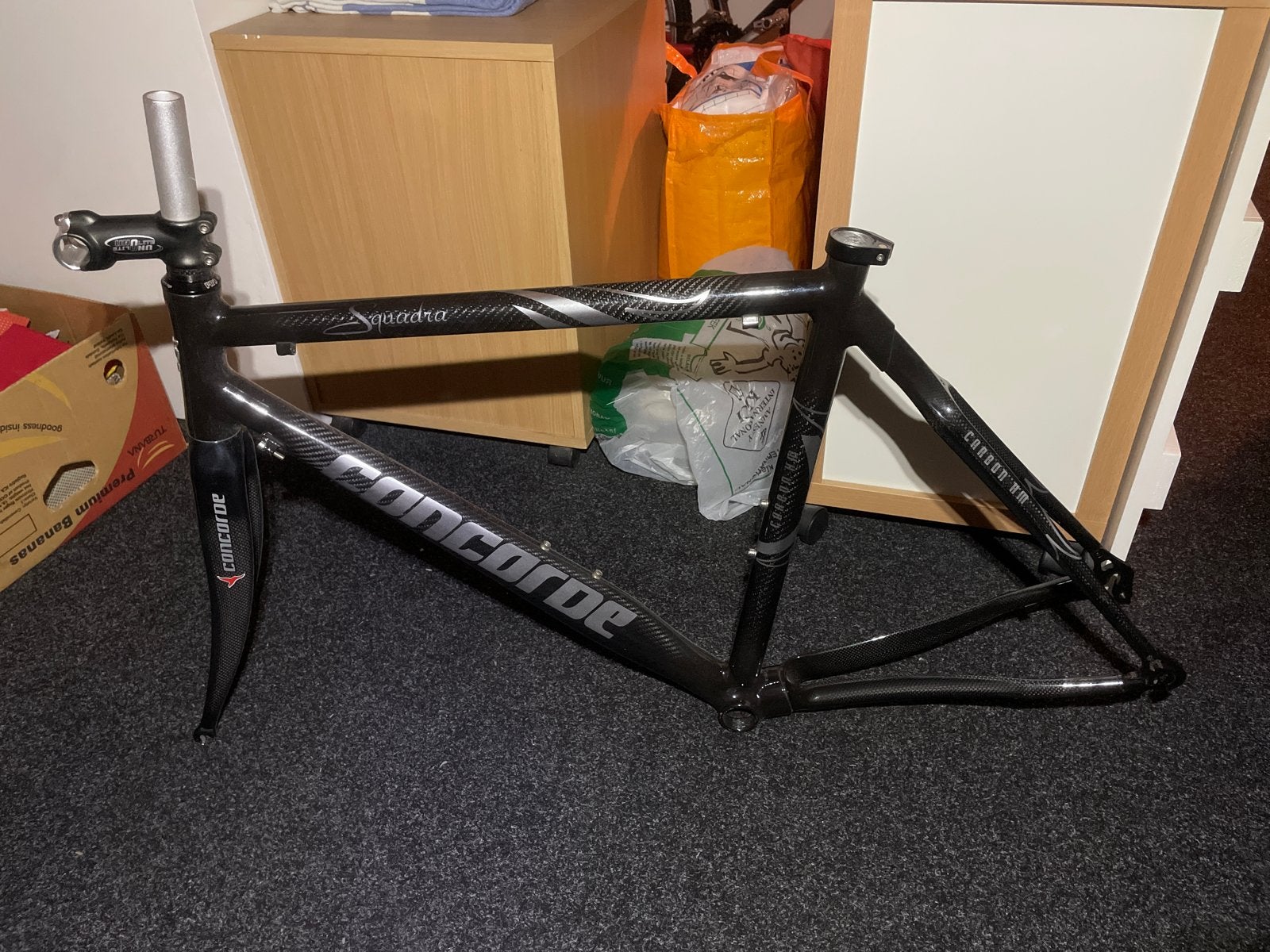 Concorde Squadra Carbon Racefiets Frame met Voorvork, Fietsen en Brommers, Frame, Gebruikt, Ophalen of Verzenden, Racefiets