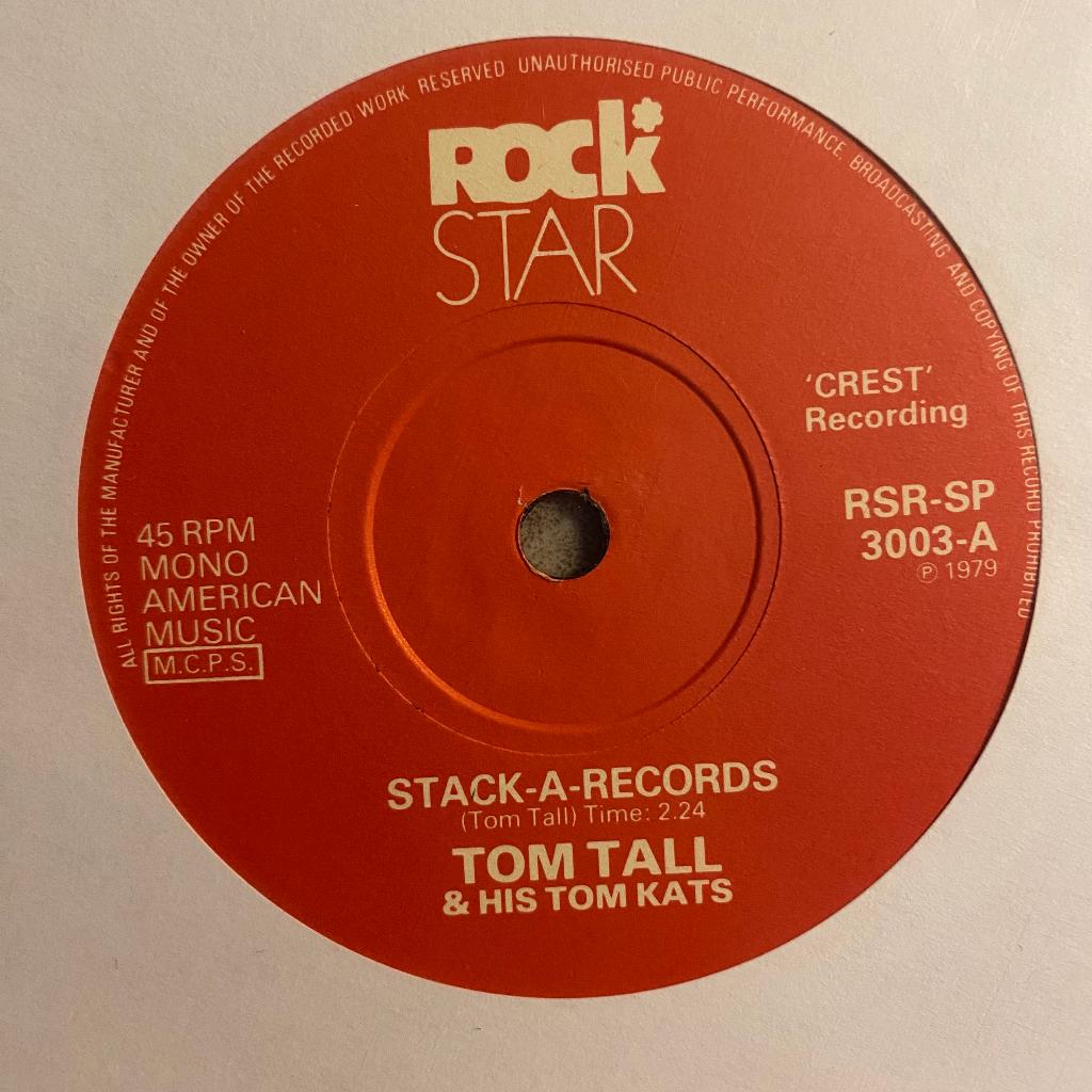 Rockabilly bopper: Tom Tall: Stack-A-Records re, Cd's en Dvd's, Vinyl Singles, Zo goed als nieuw, Single, Overige genres, 7 inch