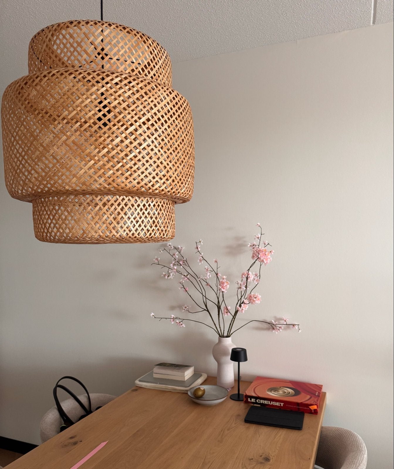 IKEA SINNERLIG hanglamp 50cm, Huis en Inrichting, Ophalen, Zo goed als nieuw, Natuurlijk materiaal, E27 (groot)