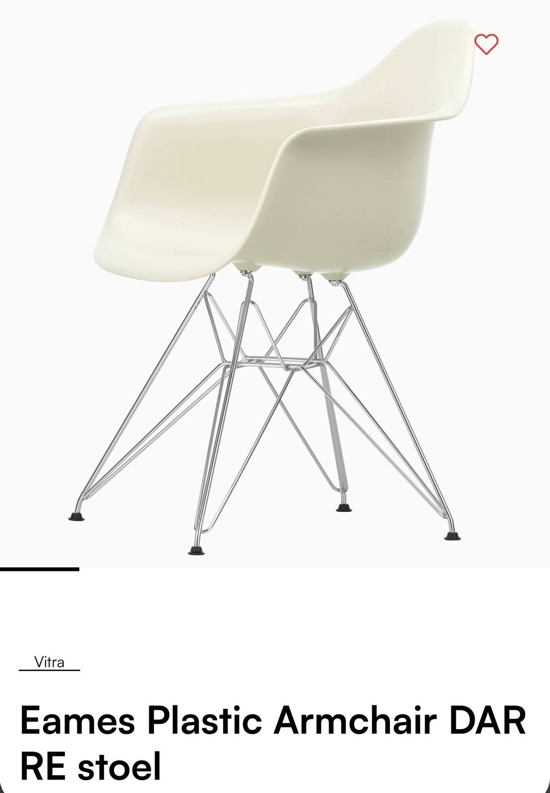 Vitra kuip stoel geen replica en kussentje, Ophalen, Zo goed als nieuw, Wit, Eén