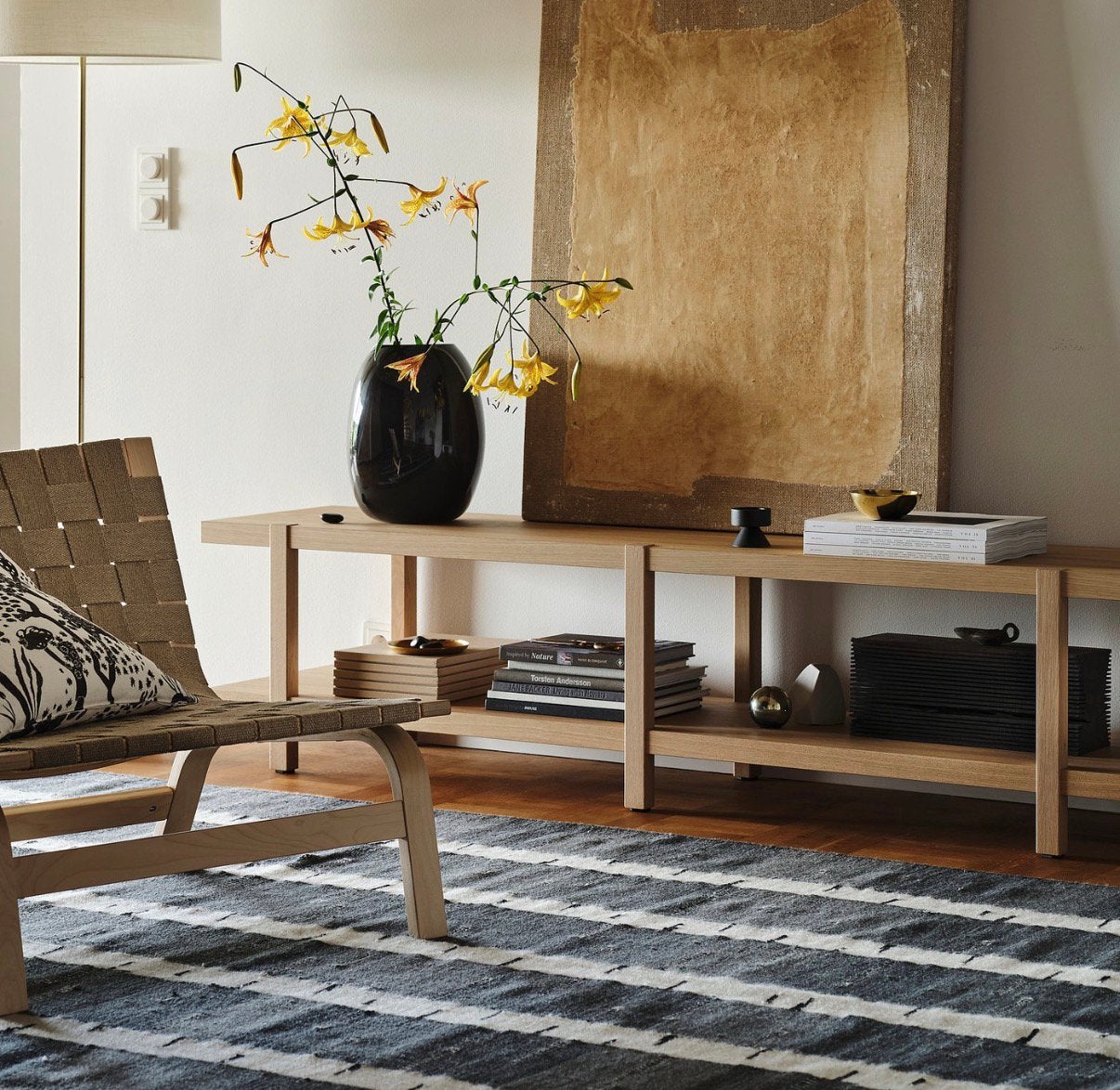Ikea Stockholm 2025 Planken/bank, eikenfineer, NIEUW in doos, Huis en Inrichting, Tafels | Salontafels, Ophalen, Minder dan 50 cm