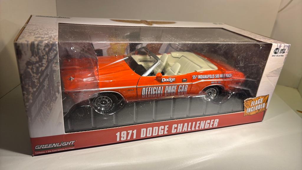 Dodge challenger pace car 1971 Greenlight 1.18, Overige merken, Ophalen of Verzenden, A, A
