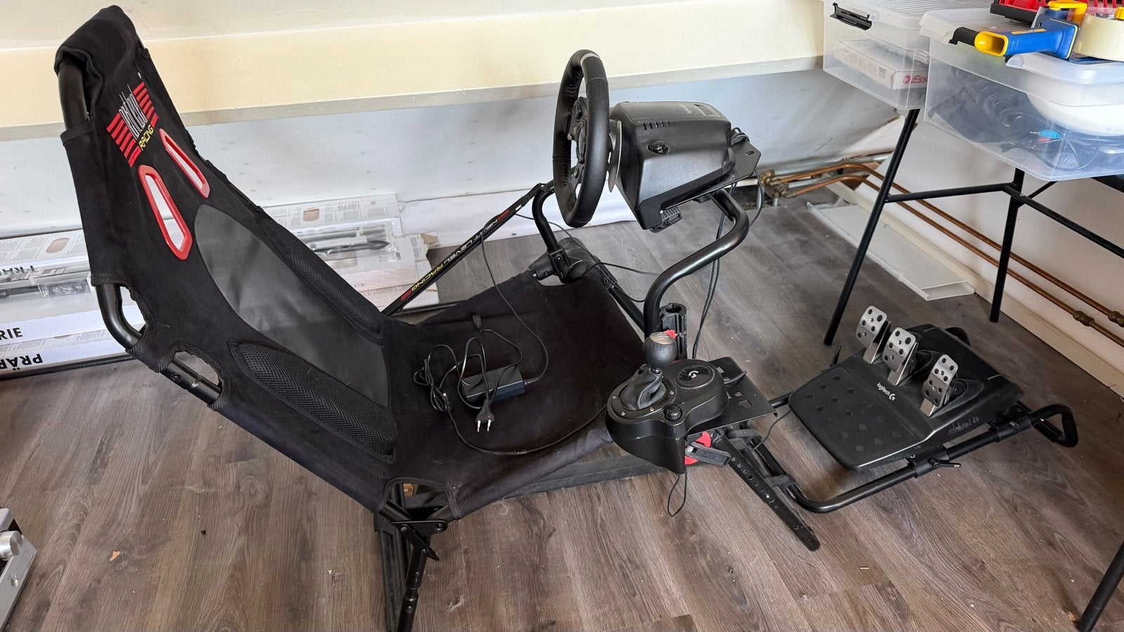 Logitech G920 Racing Stuur met Pedalen, Shifter en Racestoel, Ophalen, Racestoel, Gebruikt, Force feedback
