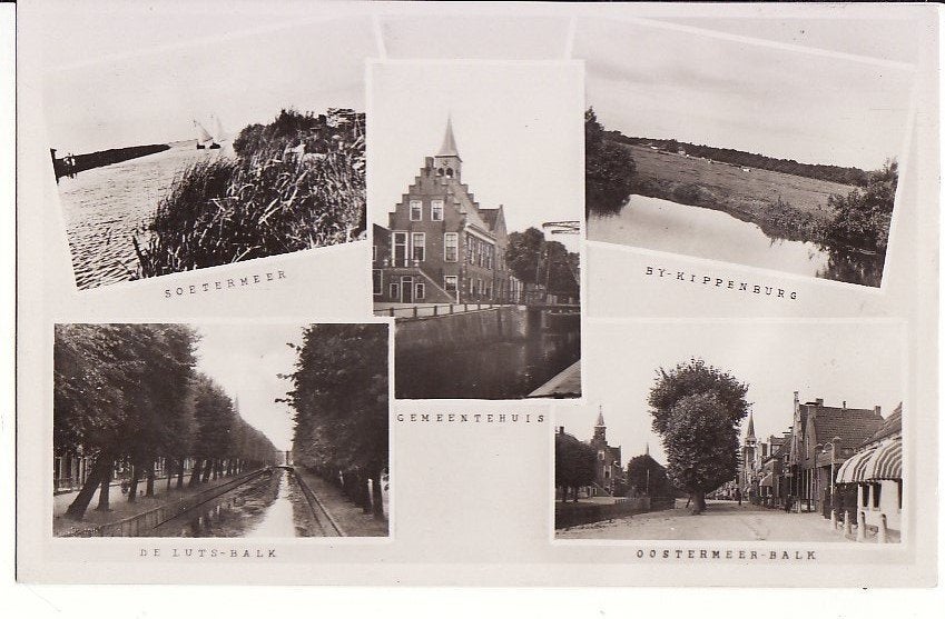 Balk (Fr.) 5-vensterkaart Oostermeer - De Luts -Balk -1949., Ophalen, 1940 tot 1960, Gelopen, Friesland