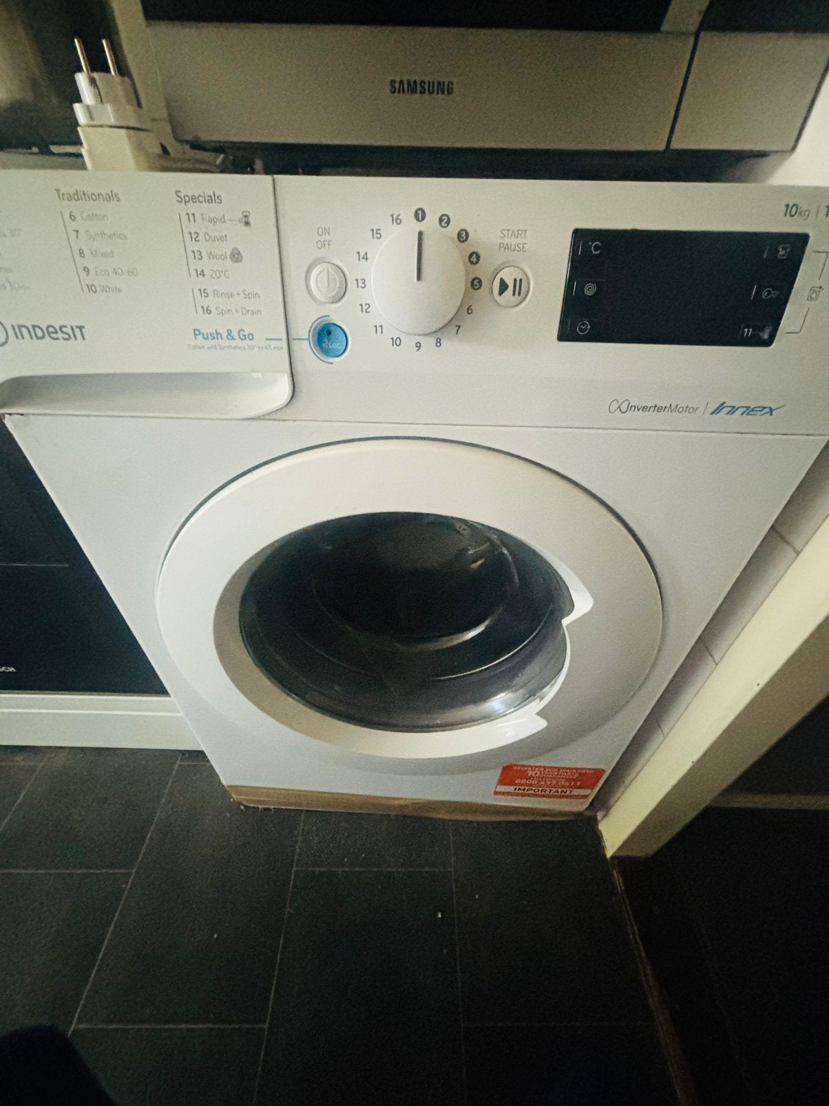 Wasmachine indesit, Witgoed en Apparatuur, Ophalen, Gebruikt, 85 tot 90 cm, 1200 tot 1600 toeren