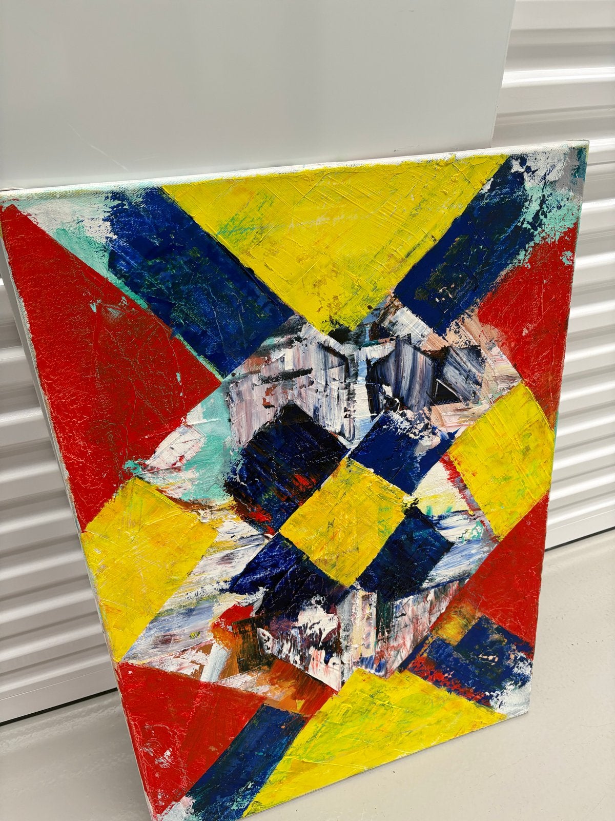 Abstract Schilderij van Jan Frenken - Kleurrijk en Uniek, Ophalen of Verzenden