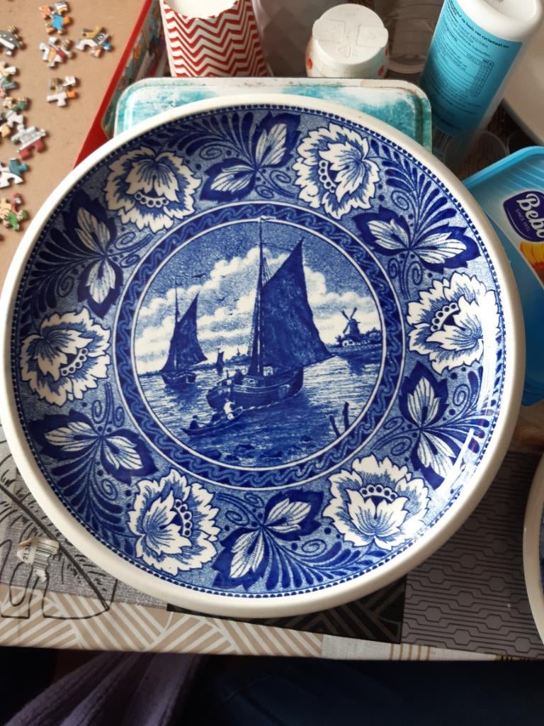 Delftsblauw bord, Ophalen of Verzenden