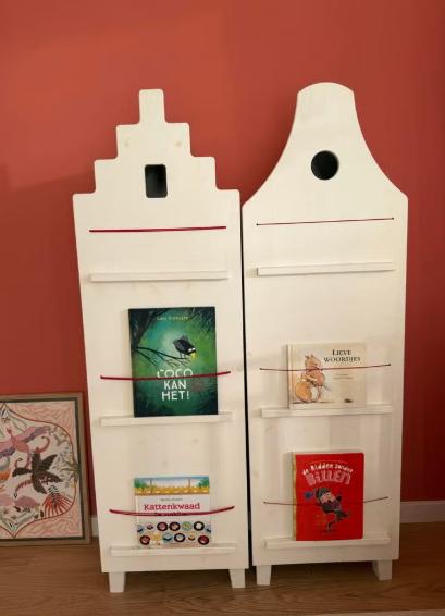 Woood Huisjes Boekenkast - Montessori Stijl Kinderkamer, Kinderen en Baby's, Kinderkamer | Commodes en Kasten, Ophalen, Gebruikt